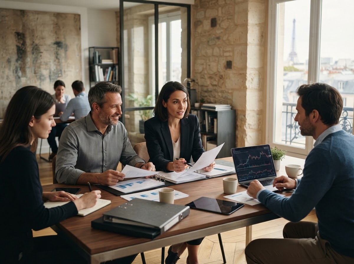 Large Fondrive analysts reviewing predictive model output